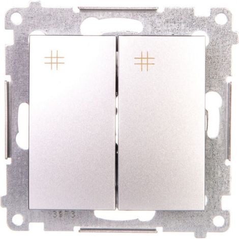 Simon 54 Doppelkreuzschalter 10A 230V IP20, Schnellverbinder, matt silber DW7/2.01/43