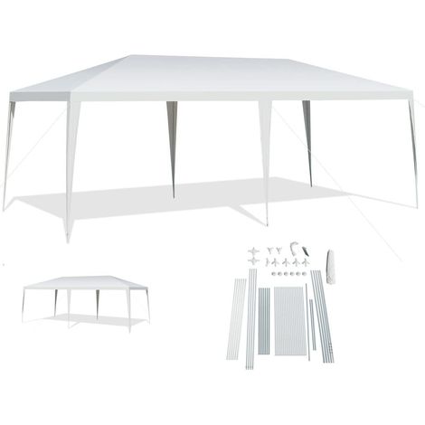 Goplus – Tonnelle de jardin 3x6m – Tente de réception pliable en PE et acier – Résistante au vent et à la pluie – Pour événements extérieurs (1/5)
