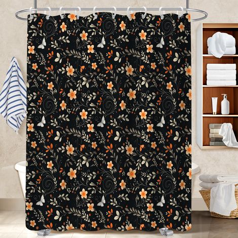 Kit rideau de douche en polyester 180x180 imprimé protection douche pour personne allergique (1/5)