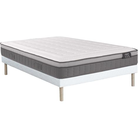 Ensemble 160 x 200 cm sommier + matelas hybride ressorts ensachés 7 zones et mémoire de forme ép.30cm - ASGARD de YSMÉE (1/5)