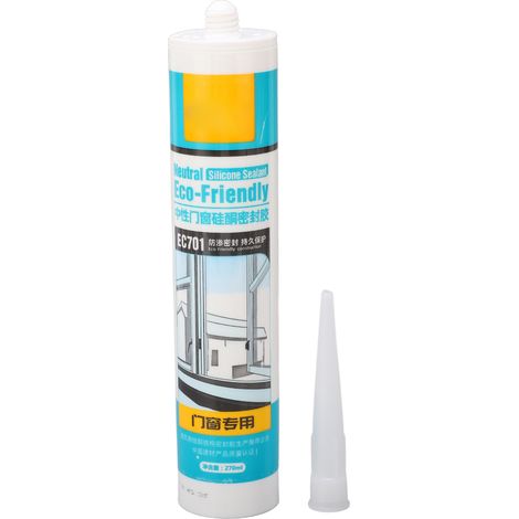 Mastic silicone transparent imperméable pour réparation de porte et fenêtre, colle d'étanchéité forte adhérence (1/5)