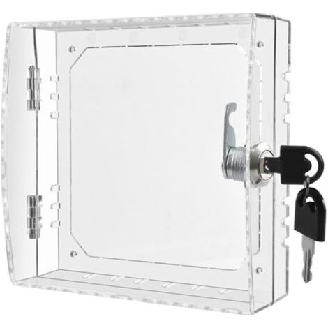 BUNTHAUS Boîtier de verrouillage pour thermostat avec 2 clés, boîte de protection thermostatique transparente, 16 x 15 x 6 cm, boîte murale pour thermostat (1/5)