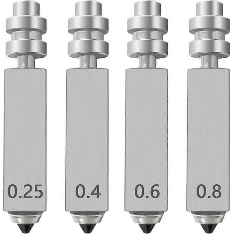 Buses intégrées en acier trempé de 4 mm (0,25/0,4/0,6/0,8 mm) pour buse Kobra X Combo à changement rapide et haut débit. (1/5)