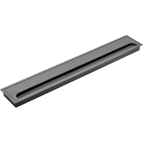 Kabeldurchlassdose Kabelführung Bürstendichtung Schwarz eloxiert 80mm x 500mm