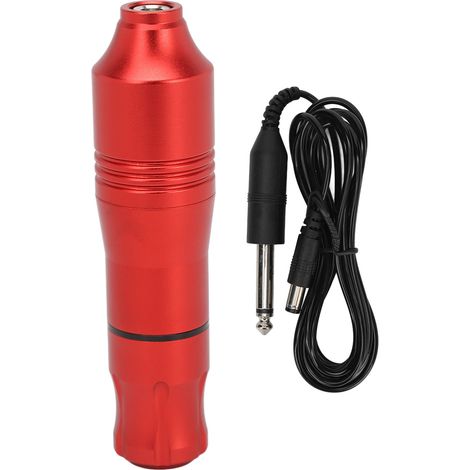 Stylo Tatouage Rotatif Professionnel avec Aiguilles Cartouche - Machine à Tatouer Ligne et Ombré - Alimentation par Cordon DC Rouge (1/5)