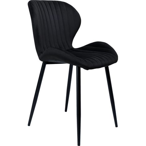 Silla de terciopelo negro DALLAS VELVET