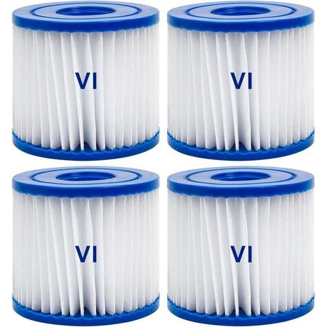 Lot de 4 filtres de Type VI pour Spa et, Filtre VI Cartouche pour Bestway Lay-Z-Spa, Filtres de Type VI pour Spa (1/4)