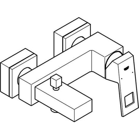 Grohe Eurocube Einhand-Wannenbatterie, Aufputz, Ausladung 181mm, (1/5)