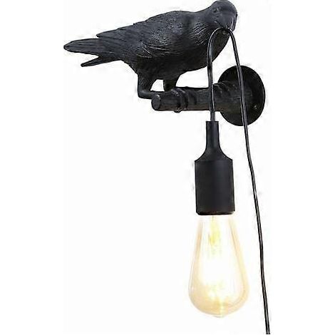 Applique murale en résine motif oiseau - Noire (1/4)