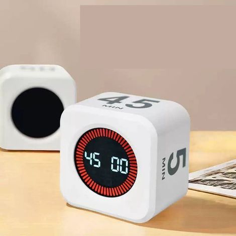 Timer rotante per la produttività con impostazioni predefinite da 5, 25, 10 e 45 minuti, cubo da scrivania con sensore di gravità per ADHD, funzione silenziosa, ideale per lavorare, studiare e cucinar (1/5)