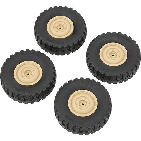 4 pneus de rechange professionnels haute performance pour voiture télécommandée Unimog P06 de couleur kaki. (1/5)