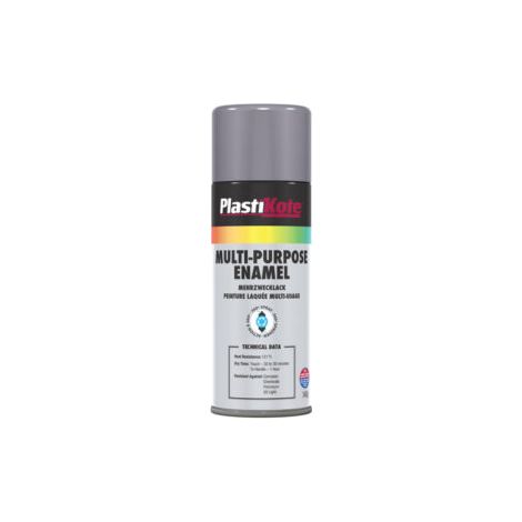 Plastikote Multi Purpose Enamel Gloss Grey 400ml Spray Can