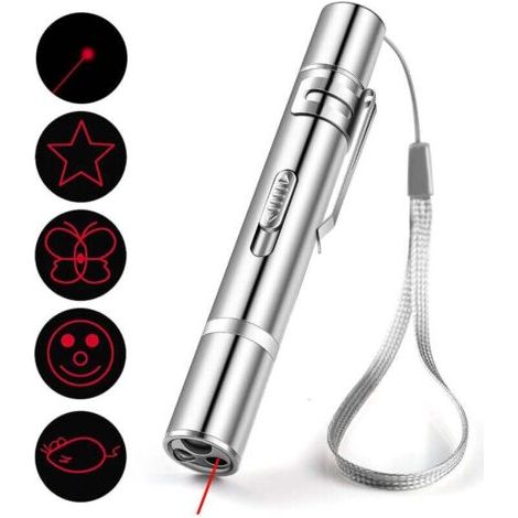 BUNTHAUS PA USB-aufladbarer Laser-Katzen-Teaser-Stick, mehrere Muster, lila Licht, Katzenspielzeug, Heimtierbedarf, Spielzeug, Katzen-Teaser-Stift (1/4)