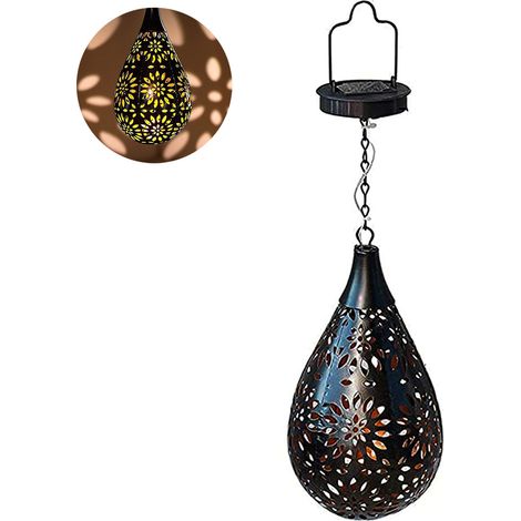 Lanterne Solaire Extérieure - Design Fleur - Métal - IP44 - 6 à 12 H Autonomie - Pour Jardin Chemin Cour - 1 Pièce (1/5)