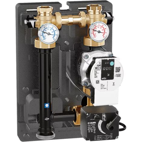 Gruppo di regolazione motorizzato (24V) per impianti di riscaldamento e condizionamento, DN 25. Caleffi 167654HE3  Nero