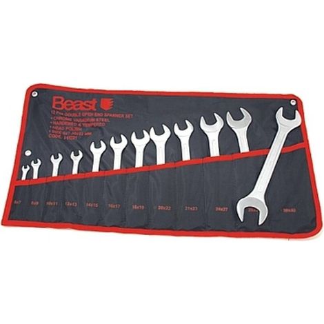 Jeu de Clés Plates 6-32 mm - Acier - Norme CV 12X - Outils Pratiques et Durables - Usage Professionnel - Beast