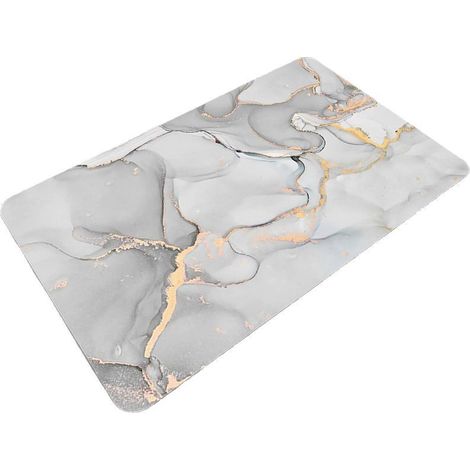 Alfombrilla antideslizante para baño, 40 x 60 cm, superabsorbente, de secado rápido, ultrafina, fácil de limpiar, para puertas de baño y bañeras, color gris. (1/5)