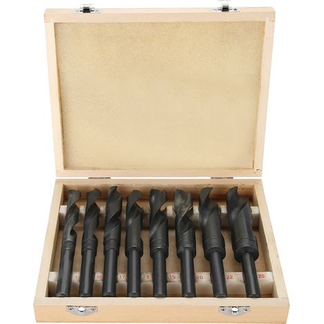 [JAMAIS UTILISÉ]Lot de 8 forets en acier à roulement de 14 à 25 mm, à queue réduite et à spires hélicoïdales (1/5)