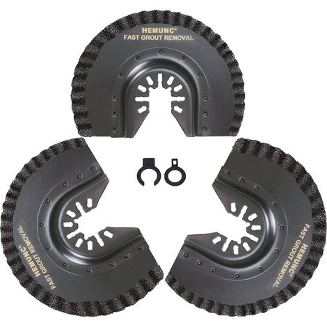 3-tlg Hartmetall Segment Sägeblätter für Multitool - Fugenentfernung, 3.2mm Schnittbreite (1/5)