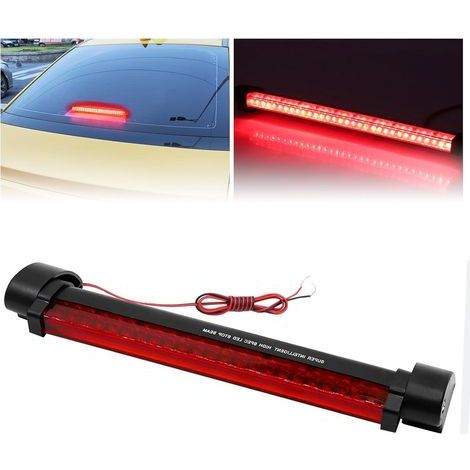 Troisième feu stop à LED - Feu stop central surélevé, barre de remorquage rouge 40LED 33.5cm, troisième feu arrière 12 V, 1 pièce (1/4)