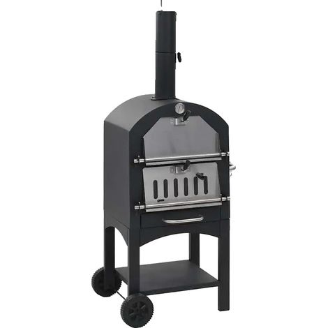 Four à pizza, cuisson au charbon, design portable, noir (1/5)