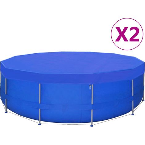 Poolabdeckungen 2 Stk. PE Rund 460 cm 90 g/m²