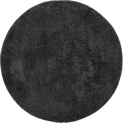 vidaXL Tappeto Shaggy PAMPLONA a Pelo Lungo Moderno Nero Ø 80 cm (1/5)