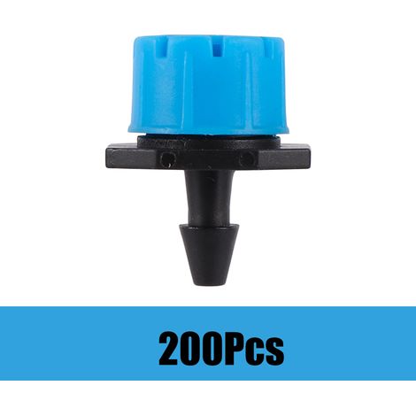 (Bleu - 200 pièces) Goutteur réglable à 8 trous pour tuyau d'arrosage 4/7 mm - Buses d'irrigation pour jardin, agriculture, outils d'arrosage pour fleurs et légumes (1/5)