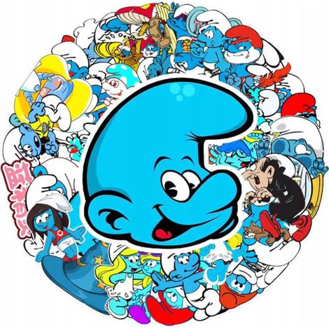 Adesivi dei Puffi, confezione mista da 50 pezzi (1/4)