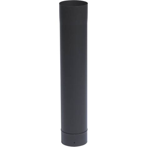 TEN – Tuyau émaillé noir mat Ø200 mm x 66 cm – Acier émaillé résistant aux acides – Compatible chaudières et foyers à bois