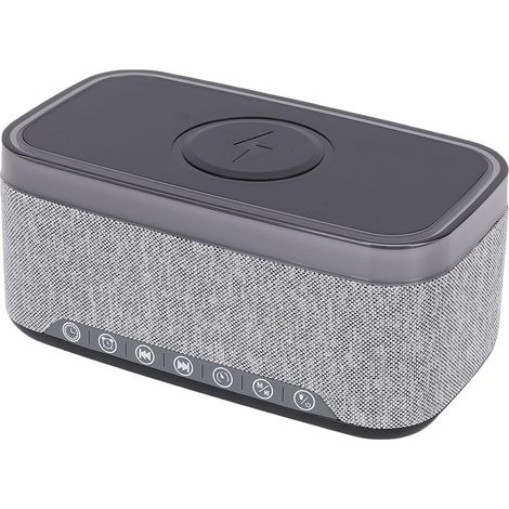 Enceinte Bluetooth 5.3 avec réveil, radio FM, veilleuse, son stéréo HiFi et charge sans fil pour la maison et le bureau. (1/5)