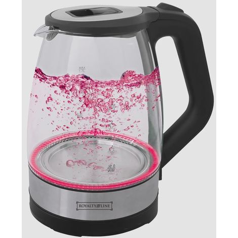 Royalty Line GWK-2200-8351RD: 1.7L Glass Kettle with Red Light - 2200W