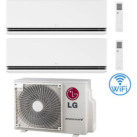 LG Dualcool Premium R32 Wifi Dual Split Dual Inverter 9000 + 9000 BTU Klimaanlage mit E.U. MU2R15 NEU Klasse A+++/A++
