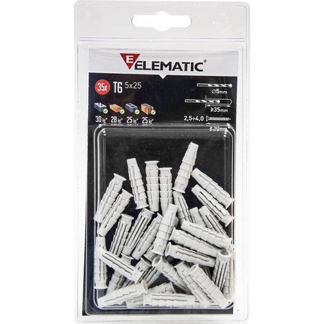 10 x ELEMATIC BLISTER TASSELLO T6/VA 8X40 MM VITE 10+10 PZ