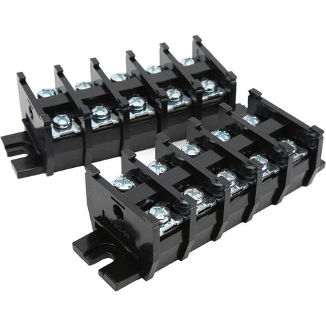 Lot de 50 connecteurs électriques compacts, bornier universel en ABS isolant, raccord fil 60A 600V, serre-fils à vis pour câblage. (1/5)