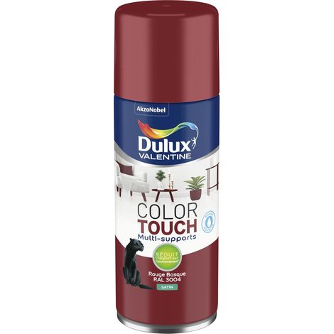 Dulux Valentine – Peinture aérosol color touch satin rouge basque 400 ml – Application facile sans sous-couche – Séchage rapide en 1h – Formule à base d'eau