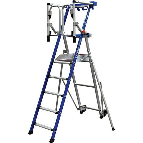 Scala a palchetto 5 gradini - Altezza mass. lavoro 3.20m - PIRLF5-U/ALU