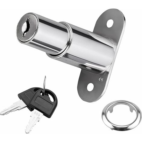 Serrure à Tiroirs Serrures à Piston de Porte Coulissante Fermeture à Pression Avec Clés pour Vitrines Classeurs Penderies Bureaux Meubles Diamètre 19 mm (1/5)