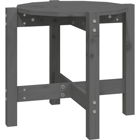 Maison Exclusive - Mesa de centro de madera maciza de pino gris Ø (1/5)