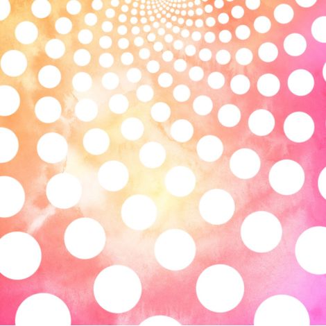 papier peint panoramique à motif de petits points rose, orange et blanc - Komar (1/3)