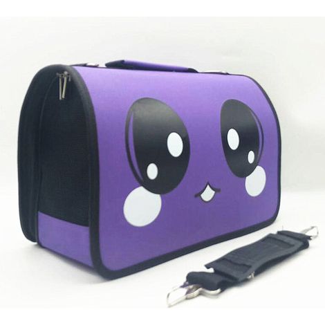 Purple, Large Breathable Mesh Pet Carrier with Mat, Oxford Cloth Go Out Portable Dog Bag (1/4)