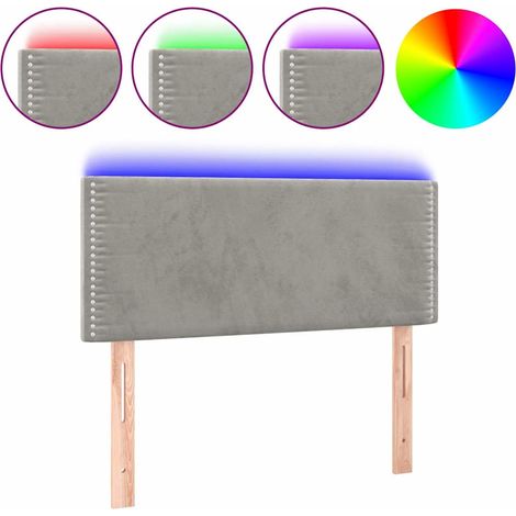Maison Exclusive - Cabecero con LED de terciopelo gris claro 90x5 (1/5)