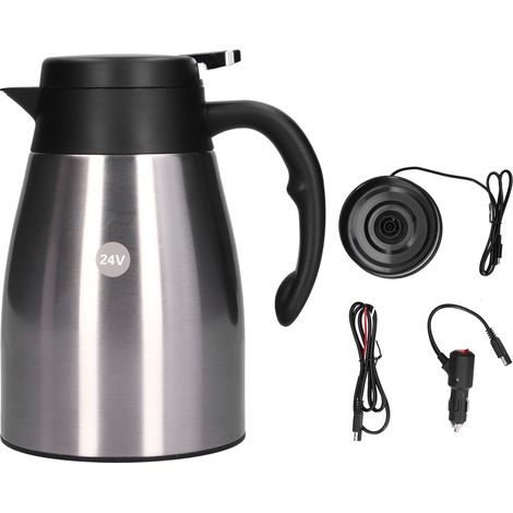 Bouilloire électrique portable 24V 1200ml pour voiture/camion - Acier inoxydable avec base chauffante (1/5)