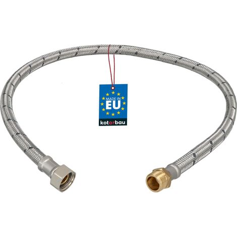 KOTARBAU® Flexible Robinet 3/8" x 3/8" - Flexible Eau - Tuyau Robinet 70 cm - Mâle x Femelle - Rallonge Robinet Cuisine Flexible - Acier Inoxydable - Tuyau Flexible Plomberie (1/4)