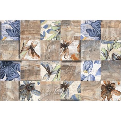 24 autocollants muraux en forme de fleurs rétro pour décoration d'intérieur élégante (10x10cm) (1/5)