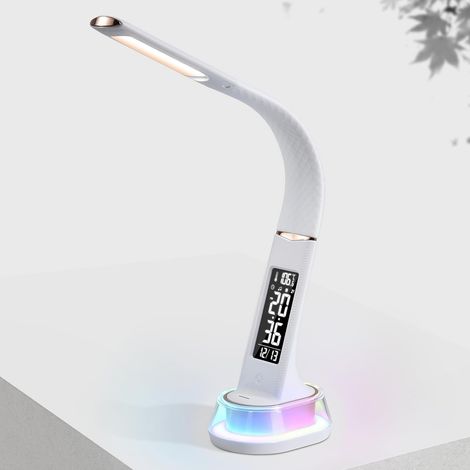Lampe de Bureau à LED 4en1 Multifonction Lampe Calendrier Montre thermomètre Maison Lampe de Table Salon, Lampe de Bureau à Gradation avec Commande Tactile (1/5)
