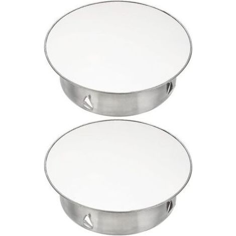 Lot de 2 Bouchon pour Tuyau de Poêle 40mm à 50mm, Cache-trou de cheminée, Cache Tuyau, Couvercle De Trou De Cheminée,Bouchon Cheminée Perforé en Acier Inoxydable Ø 55 mm Profondeur 25mm, arge (1/5)
