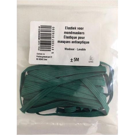 5 mètres d'élastiques pour masques antiseptiques - Largeur 5/6 mm