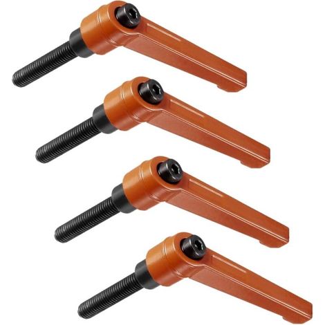 4 Pièces Poignée Levier Serrage,Métal,Filetage M8,Longueur 40MM,Orange,Pour Machines,Outils (1/5)