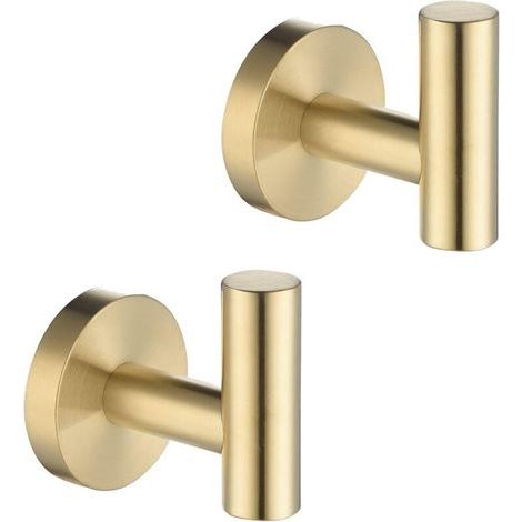 Crochets porte-serviettes en acier inoxydable 304 – Résistants à la corrosion – Installation facile – Lot de 2 pièces pour salle de bain et cuisine (1/4)